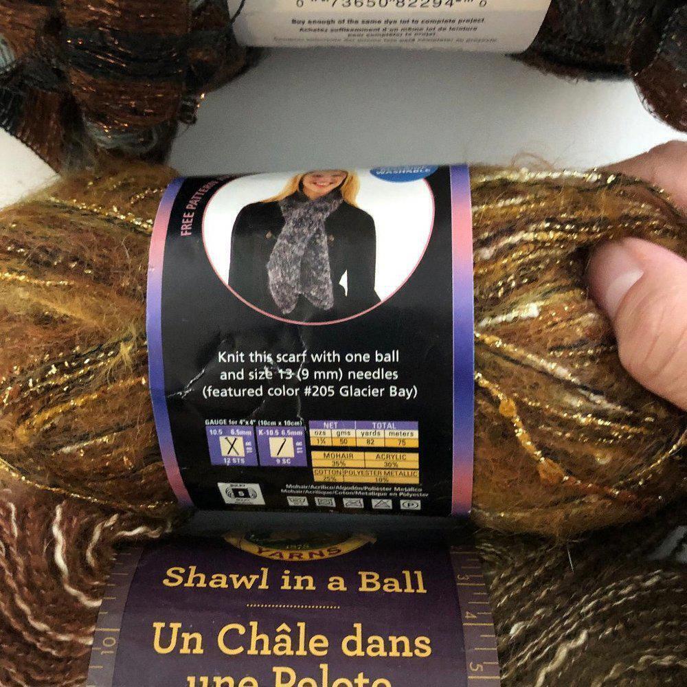 🛒 $15 - Scarf Shawl Yarn bundle Brown Rust Blue Moonlight Mohair #1889 - Picture 7 of 11